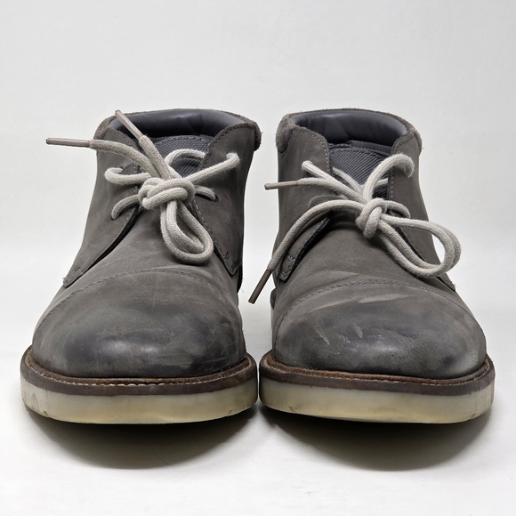 Clarks Collection Gray Leather Cap Toe Chukka Boots 14885 Men's US Size 11 M - Picture 8 of 11